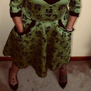 Green/black rockabilly dress